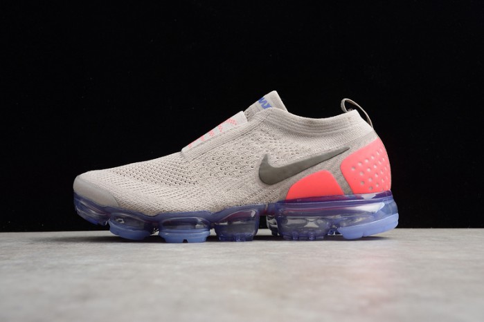 nike air vapormax flyknit moc 2 moon particle/solar red-indigo burst ah7006-201