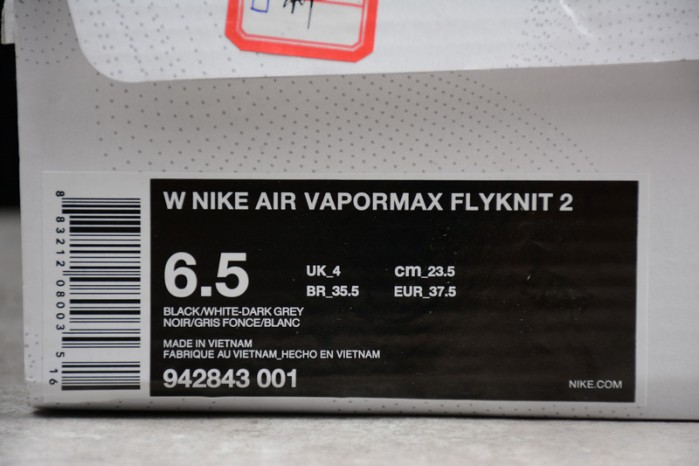 nike air vapormax 2 black white 942843-001